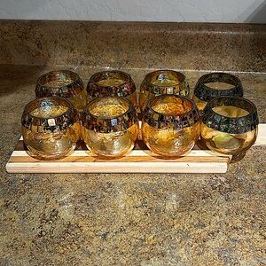 Pier 1 Mosaic Tea Light Candle Holders (8)